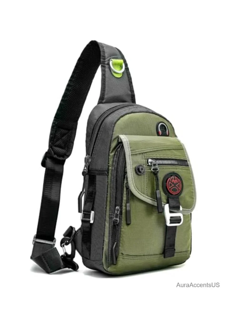 Sling Bag Daypack Hiking Travel Crossbody Backpack Tablet Water-Resistant Nylon